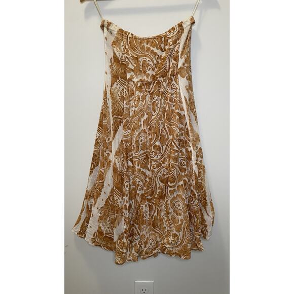 Diane Von Furstenberg Floral Silk Sleeveless Dress Yellow Cream Womens Size 4 - Picture 6 of 13